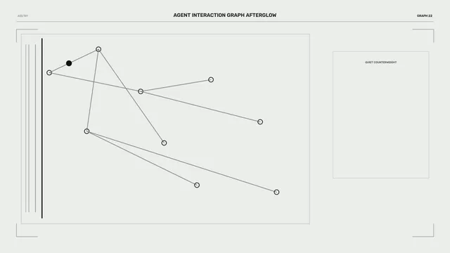 Minimal agent interaction graph in monochrome — network diagram wallpaper at 3840x2160