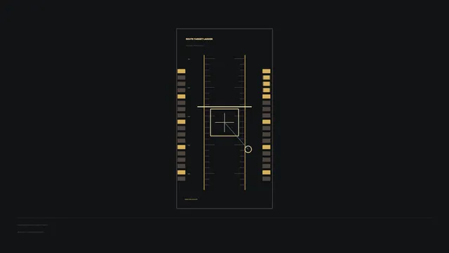 Geometric route ladder in gold and charcoal — route diagram wallpaper at 3840x2160