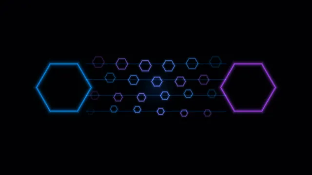 Neon hexagon lattice on a black field — hexagon wallpaper at 3840x2160