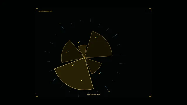 Amber radar sectors across a field of black — radar wallpaper at 3840x2160