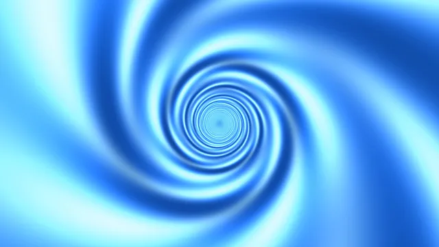 Blue concentric spiral with luminous radial motion — concentric spiral wallpaper at 3840x2160