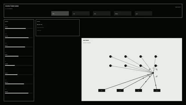 Black and white satellite targeting interface — satellite wallpaper at 3840x2160