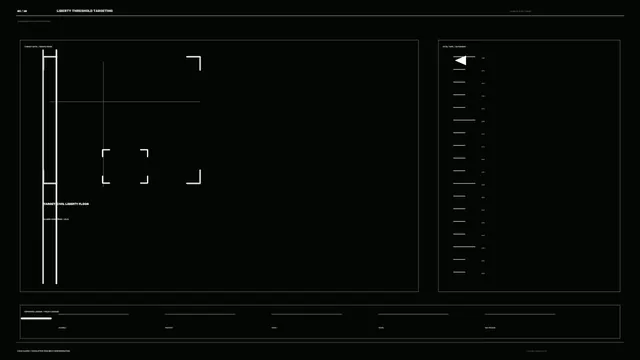 Minimal black targeting interface with white linework — black wallpaper at 3840x2160