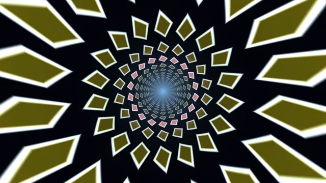 Olive geometric tunnel with a blue vanishing point — geometric tunnel wallpaper at 3840x2160
