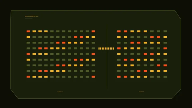 Split matrix of amber and vermilion cells — matrix wallpaper at 3840x2160
