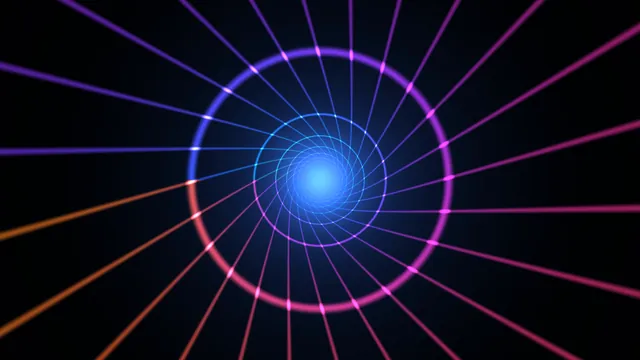 Neon spiral grid around a blue light — spiral grid wallpaper at 3840x2160
