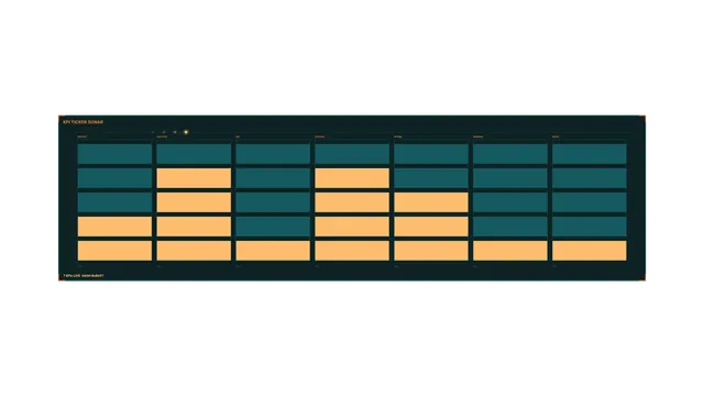 KPI dashboard in teal and amber geometry — dashboard wallpaper at 3840x2160