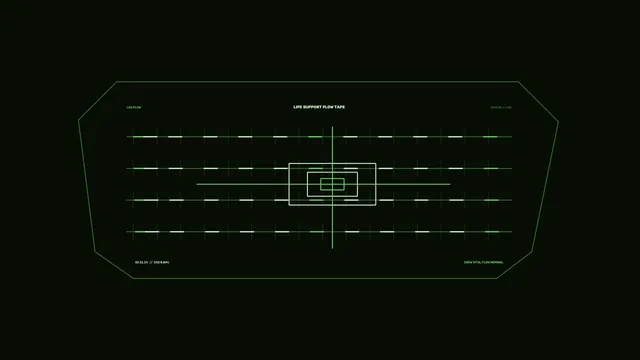 Green life-support flow diagram on black — life support diagram wallpaper at 3840x2160