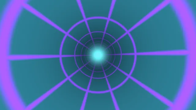 Violet radial geometry around a cyan light — radial geometry wallpaper at 3840x2160
