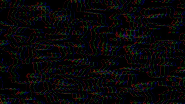 Chromatic contour lines across a black field — abstract wallpaper at 3840x2160