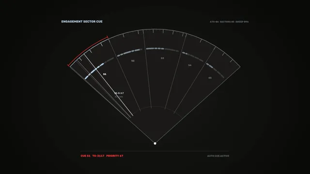 Dark radial sector diagram with red cue line — radial diagram wallpaper at 3840x2160