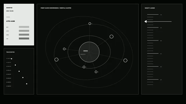 Orbital point cloud diagram in monochrome — orbital diagram wallpaper at 3840x2160