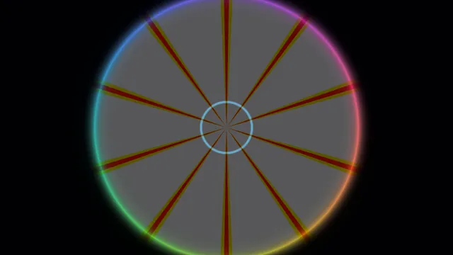 Prismatic radial disc on a field of black — radial disc wallpaper at 3840x2160