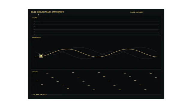 Ground track cartograph in amber and graphite — ground track wallpaper at 3840x2160