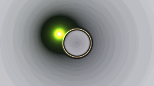 Luminous ring and green point in dark space — golden ring wallpaper at 3840x2160
