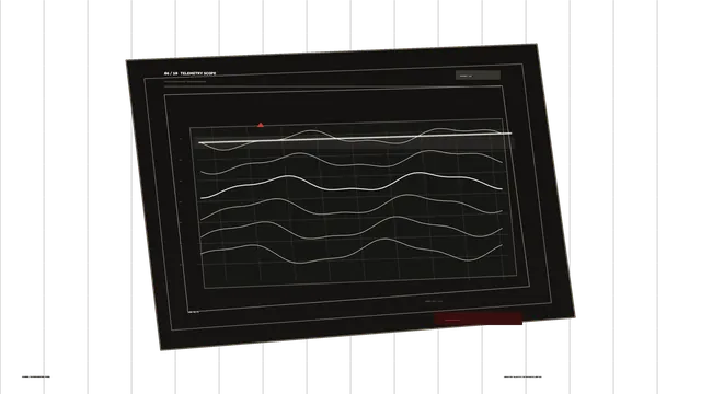 Telemetry scope with luminous waveform lines — telemetry wallpaper at 3840x2160