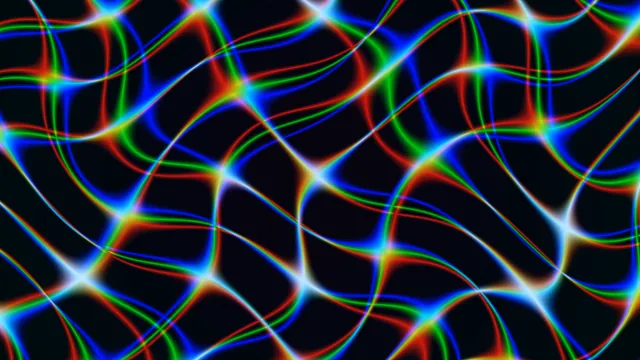 Neon lattice of intersecting light trails — neon lattice wallpaper at 3840x2160