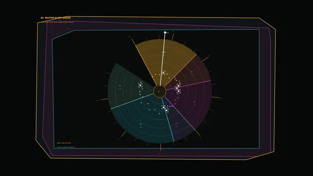 Sector radar diagram in luminous geometric lines — radar diagram wallpaper at 3840x2160