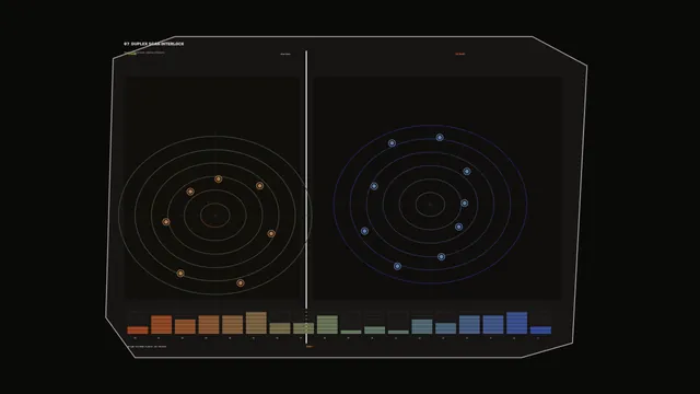 Orbital diagrams in amber and electric blue — orbital diagram wallpaper at 3840x2160