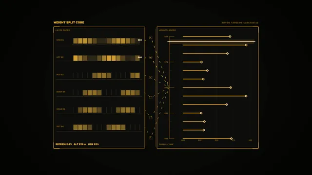 Amber telemetry panels on a black field — telemetry wallpaper at 3840x2160