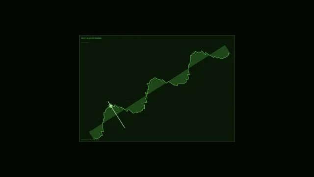 Neon green waveform across a dark field — green waveform wallpaper at 3840x2160