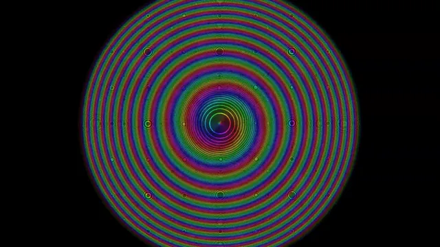 Concentric rainbow rings in black space — concentric rings wallpaper at 3840x2160