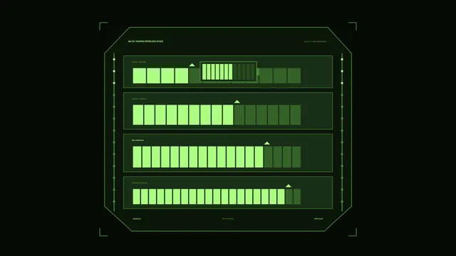 Neon green modular charge interface — green interface wallpaper at 3840x2160