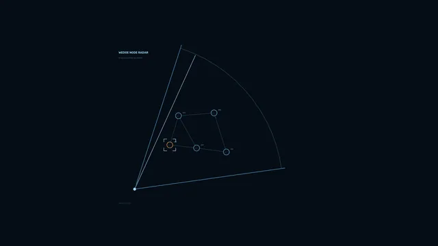 Blue radar geometry on a deep navy field — radar diagram wallpaper at 3840x2160