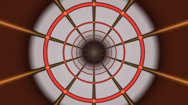 Red concentric rings with golden radial light — concentric rings wallpaper at 3840x2160