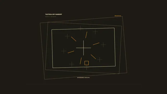 Amber Tactical Geometry on a Dark Field — tactical diagram wallpaper at 3840x2160