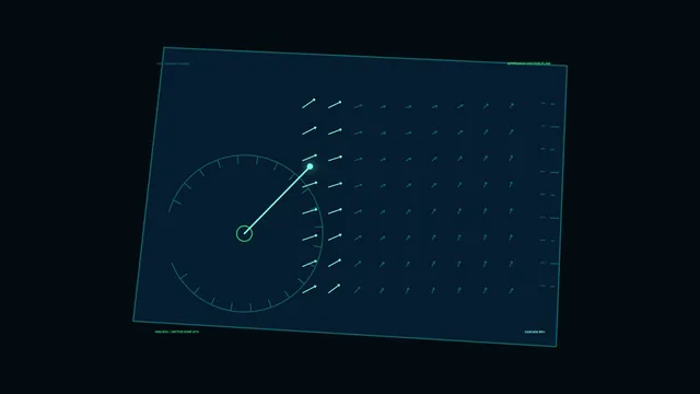 Teal Vector Field on a Dark Navigation Grid — vector field wallpaper at 3840x2160