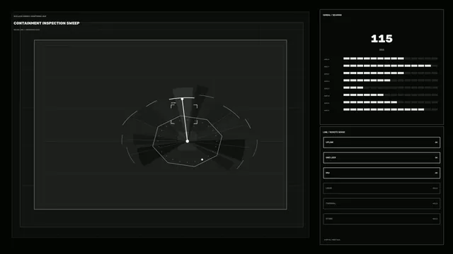 Monochrome containment inspection interface — containment inspection wallpaper at 3840x2160