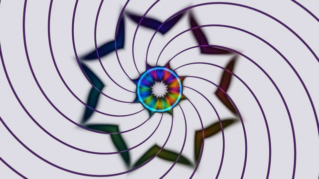 Prismatic vortex with concentric violet rings — abstract wallpaper at 3840x2160