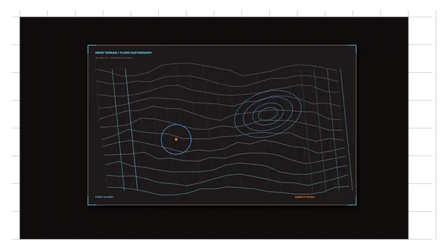 Blue contour field on a dark grid — contour map wallpaper at 3840x2160