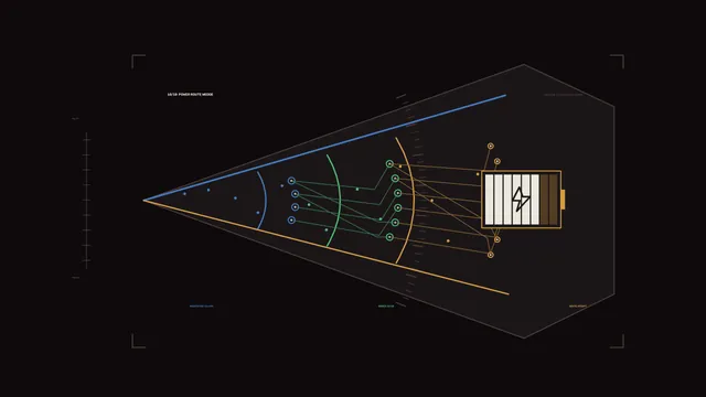 Geometric power route diagram in dark space — power route wallpaper at 3840x2160