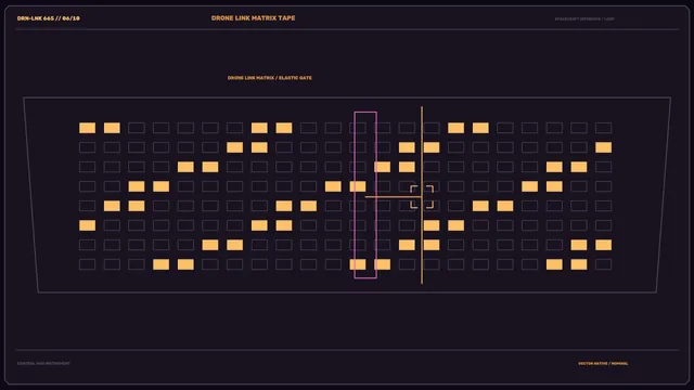 Amber signal matrix on a violet field — signal matrix wallpaper at 3840x2160