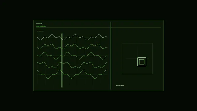 Phosphor waveform grid in deep green space — waveform wallpaper at 3840x2160