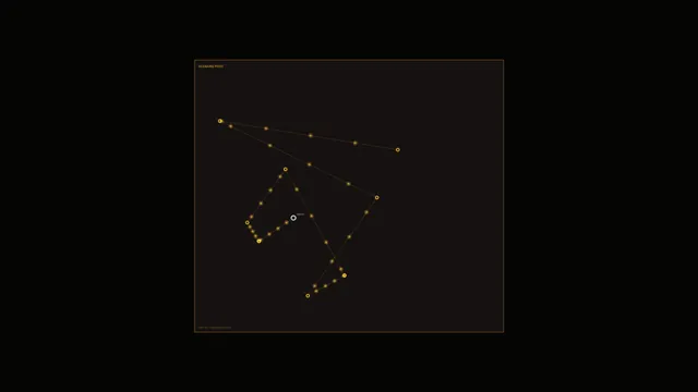 Amber constellation lines on a dark field — constellation wallpaper at 3840x2160