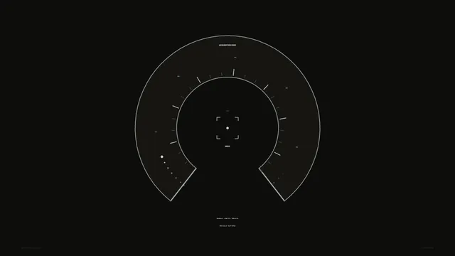 Minimal circular spacecraft acquisition interface — orbital interface wallpaper at 3840x2160