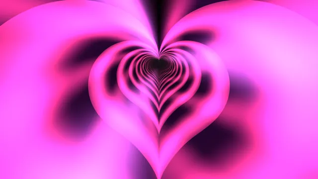 Magenta heart with recursive flowing contours — heart wallpaper at 3840x2160