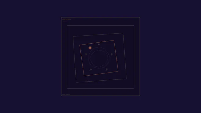 Orbit geometry in violet and amber light — orbit diagram wallpaper at 3840x2160