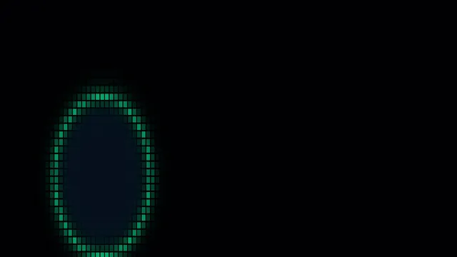 Emerald pixel ring in deep negative space — pixel art wallpaper at 3840x2160
