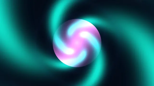 Luminous orb in a turquoise spiral field — glowing orb wallpaper at 3840x2160