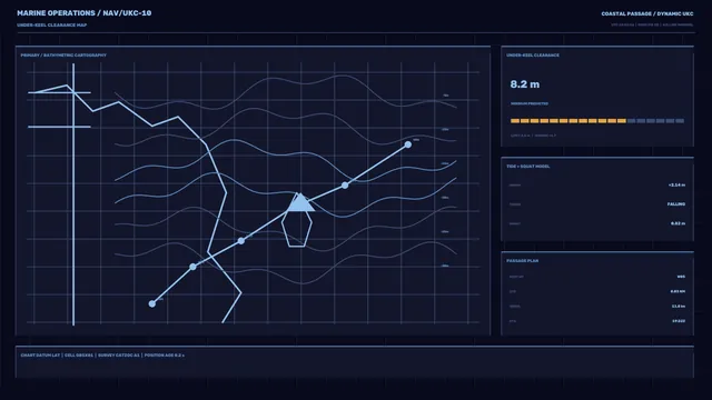 Nautical bathymetric chart in blue gridwork — nautical chart wallpaper at 3840x2160