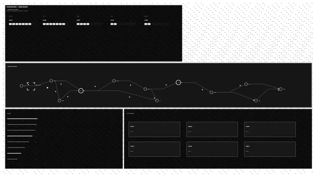 Dark node graph with data panels and fine points — node graph wallpaper at 3840x2160