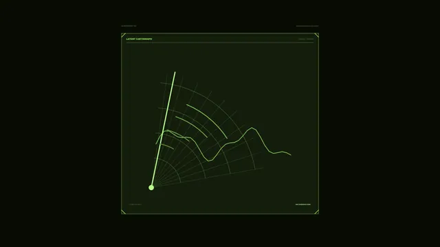 Green cartographic signal on a dark field — cartography wallpaper at 3840x2160