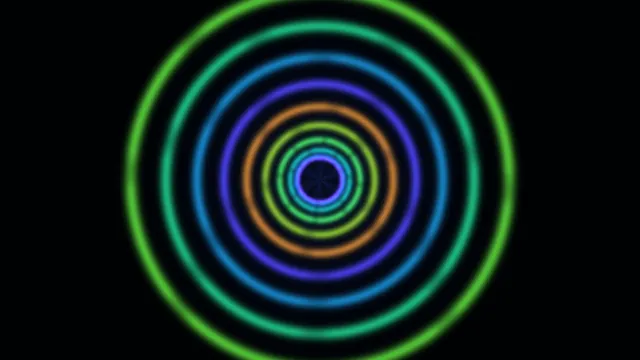 Concentric neon rings in a field of black — concentric rings wallpaper at 3840x2160