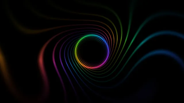 Chromatic rings unfolding through black space — abstract wallpaper at 3840x2160