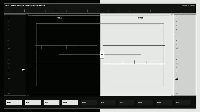 Monochrome bus tie electrical schematic — electrical schematic wallpaper at 3840x2160