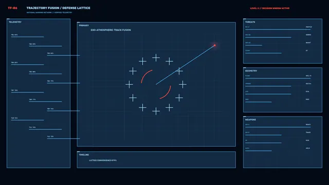 Blue trajectory lattice command interface — command interface wallpaper at 3840x2160